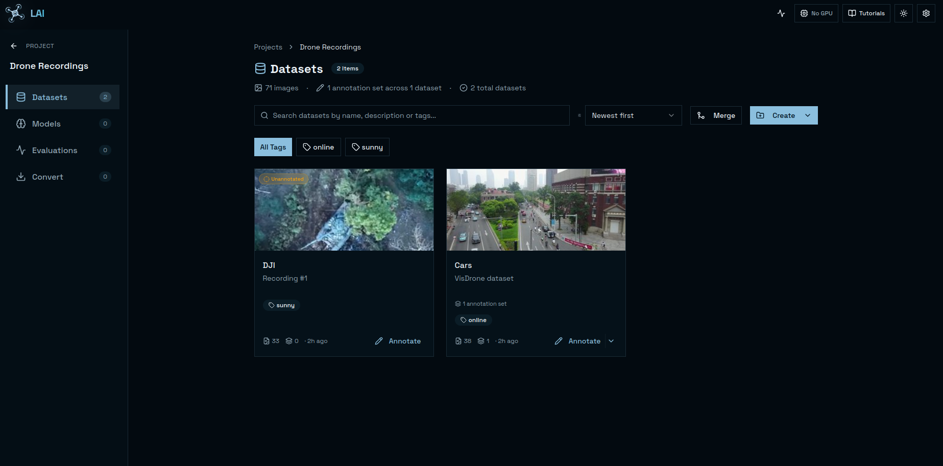 LAI datasets view